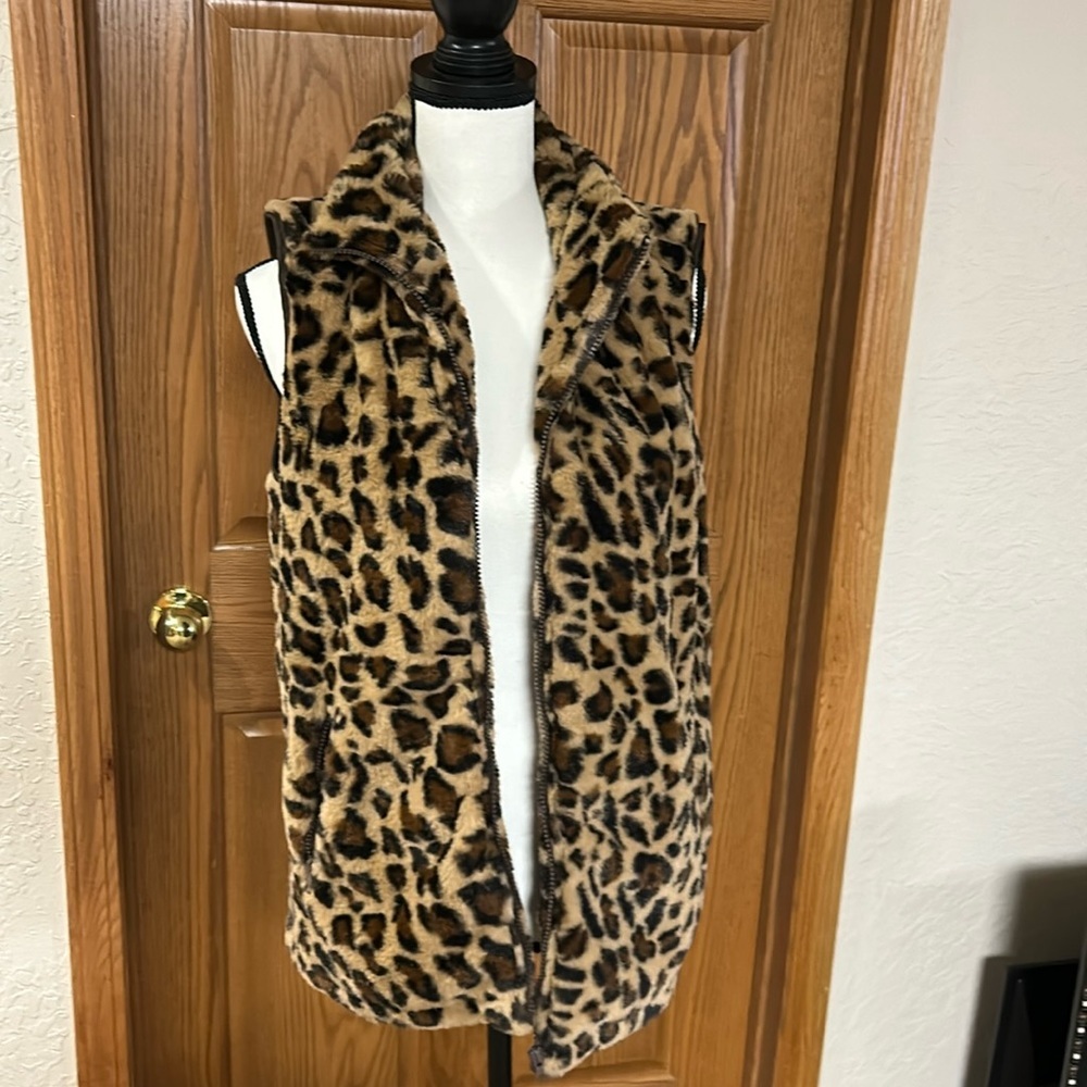 Sherpa Animal Print Oversized Vest